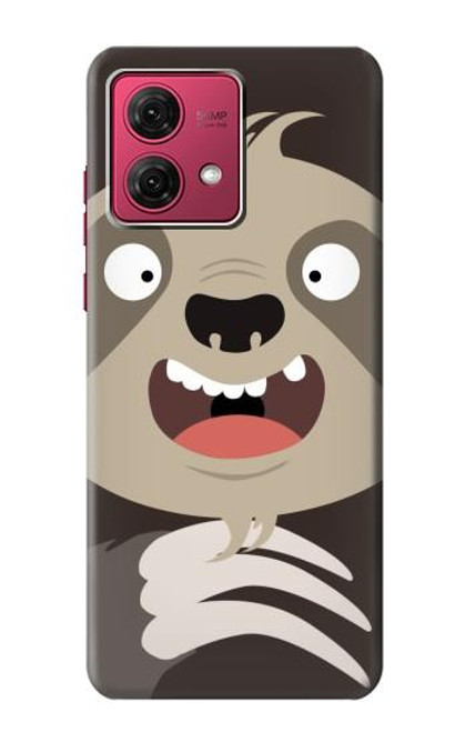 S3855 ナマケモノの顔の漫画 Sloth Face Cartoon Motorola Moto G84 バックケース、フリップケース・カバー