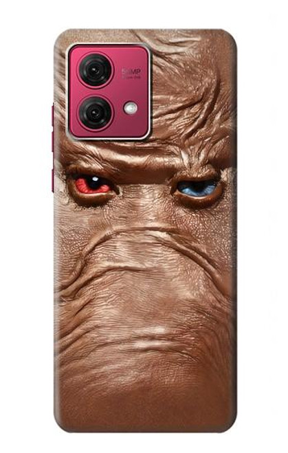 S3940 レザーマッドフェイスグラフィックペイント Leather Mad Face Graphic Paint Motorola Moto G84 バックケース、フリップケース・カバー