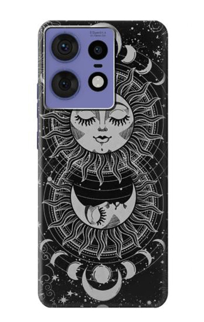 S3854 神秘的な太陽の顔三日月 Mystical Sun Face Crescent Moon Motorola Edge 50 Fusion バックケース、フリップケース・カバー