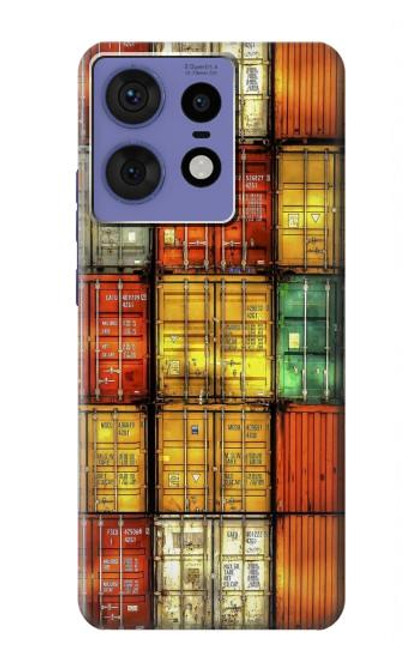 S3861 カラフルなコンテナ ブロック Colorful Container Block Motorola Edge 50 Fusion バックケース、フリップケース・カバー