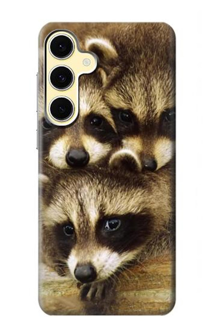 S0977 アライグマの赤ちゃん Baby Raccoons Samsung Galaxy S24 FE バックケース、フリップケース・カバー
