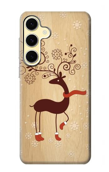 S3081 トナカイ Wooden Raindeer Graphic Printed Samsung Galaxy S24 FE バックケース、フリップケース・カバー