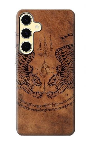 S3209 虎のサクヤン Sak Yant Twin Tiger Samsung Galaxy S24 FE バックケース、フリップケース・カバー