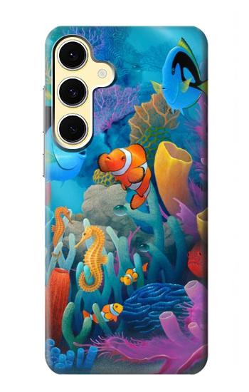 S3227 水中の世界の漫画 Underwater World Cartoon Samsung Galaxy S24 FE バックケース、フリップケース・カバー