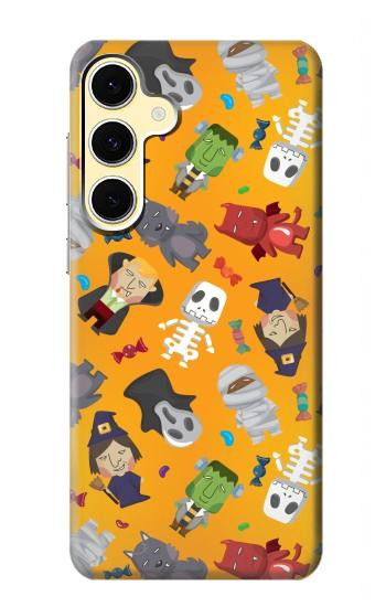 S3275 かわいいハロウィーンの漫画のパターン Cute Halloween Cartoon Pattern Samsung Galaxy S24 FE バックケース、フリップケース・カバー