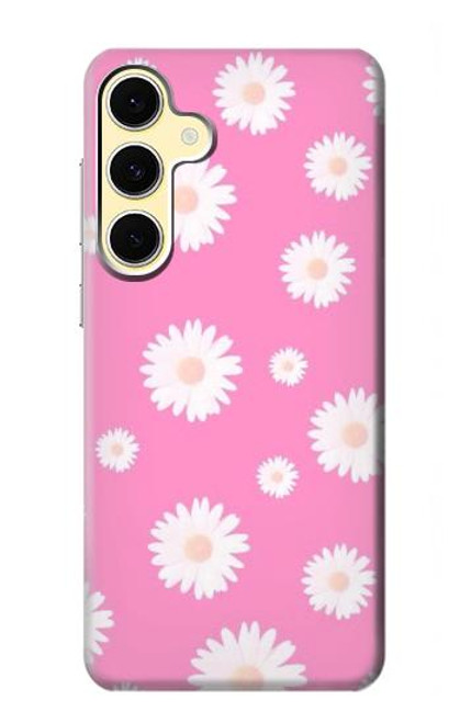 S3500 ピンクの花柄 Pink Floral Pattern Samsung Galaxy S24 FE バックケース、フリップケース・カバー
