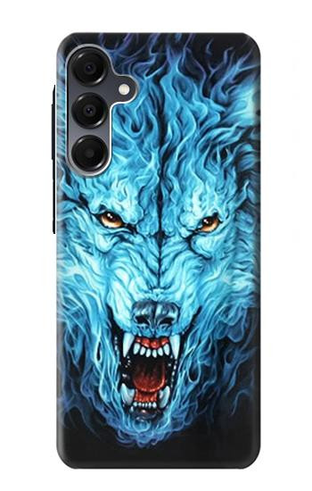 S0752 青火災狼 Blue Fire Grim Wolf Samsung Galaxy A16 5G バックケース、フリップケース・カバー