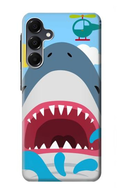 S3947 サメのヘリコプターの漫画 Shark Helicopter Cartoon Samsung Galaxy A16 5G バックケース、フリップケース・カバー