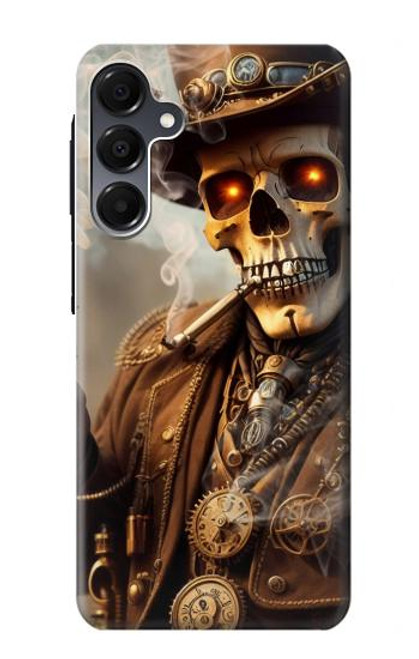 S3949 スチームパンクなスカルの喫煙 Steampunk Skull Smoking Samsung Galaxy A16 5G バックケース、フリップケース・カバー