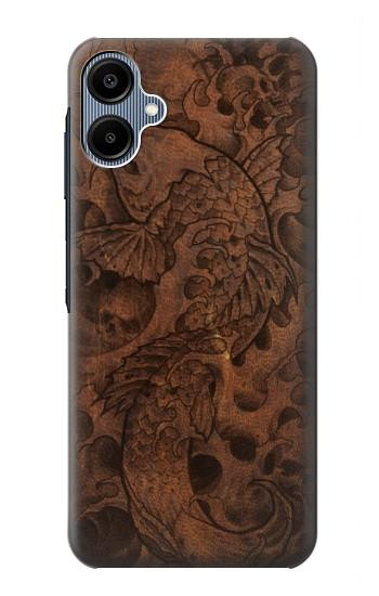 S3405 魚のタトゥーグラフィックプリント Fish Tattoo Leather Graphic Print Samsung Galaxy A06 バックケース、フリップケース・カバー