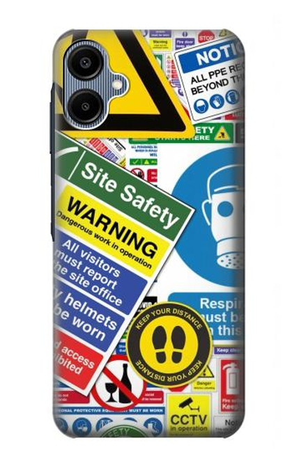 S3960 安全標識ステッカー コラージュ Safety Signs Sticker Collage Samsung Galaxy A06 バックケース、フリップケース・カバー