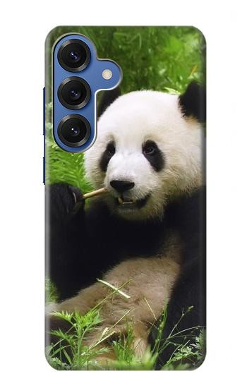 S1073 パンダは食べるのが楽しみ Panda Enjoy Eating Samsung Galaxy S25 バックケース、フリップケース・カバー