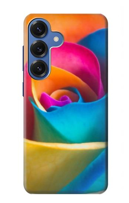 S1671 虹色のバラ Rainbow Colorful Rose Samsung Galaxy S25 バックケース、フリップケース・カバー