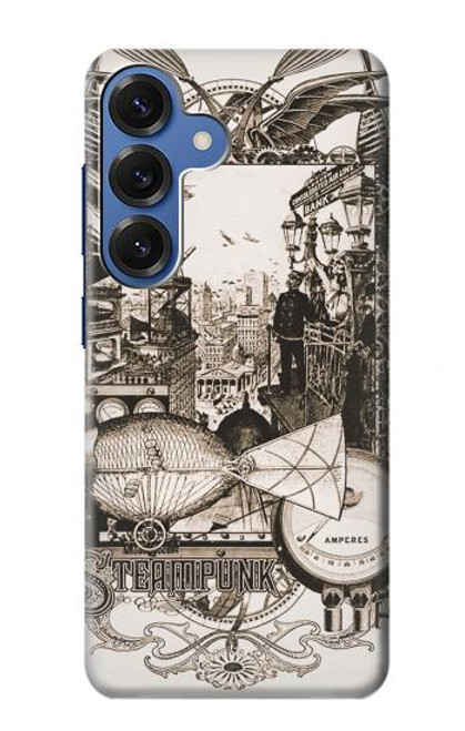 S1681 スチームパンク 図面 Steampunk Drawing Samsung Galaxy S25 バックケース、フリップケース・カバー