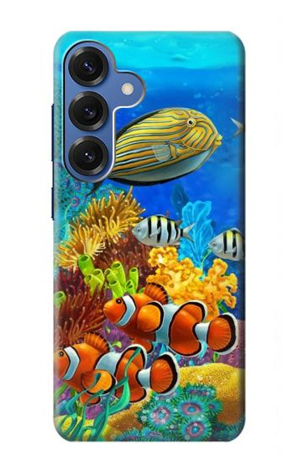 S2568 海と魚とサンゴ Sea Seabed Fish Corals Underwater Ocean Samsung Galaxy S25 バックケース、フリップケース・カバー