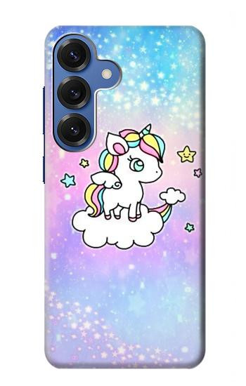 S3256 かわいいユニコーンの漫画 Cute Unicorn Cartoon Samsung Galaxy S25 バックケース、フリップケース・カバー