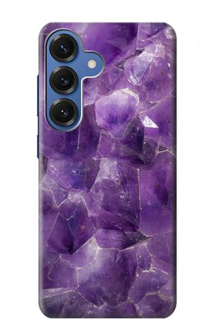 S3713 パープルクォーツアメジストグラフィックプリント Purple Quartz Amethyst Graphic Printed Samsung Galaxy S25 バックケース、フリップケース・カバー