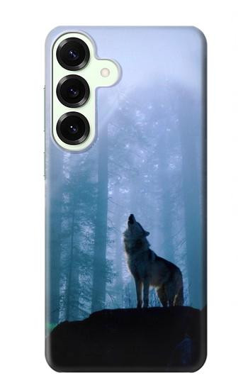 S0935 森の中の野生オオカミのハウリング Wolf Howling in Forest Samsung Galaxy S25 Plus バックケース、フリップケース・カバー