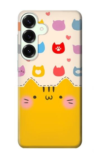 S2442 可愛い猫 漫画 Cute Cat Cartoon Funny Samsung Galaxy S25 Plus バックケース、フリップケース・カバー