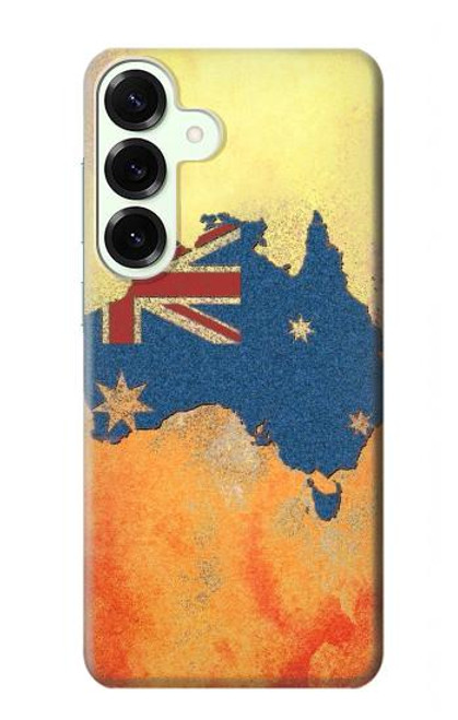 S2494 オーストラリア国旗地図ロックテクスチャ Australia Flag Map Rock Texture Samsung Galaxy S25 Plus バックケース、フリップケース・カバー