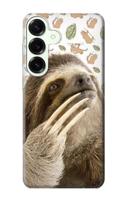 S3559 ナマケモノ Sloth Pattern Samsung Galaxy S25 Plus バックケース、フリップケース・カバー