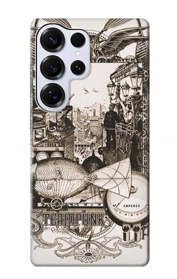 S1681 スチームパンク 図面 Steampunk Drawing Samsung Galaxy S25 Ultra バックケース、フリップケース・カバー