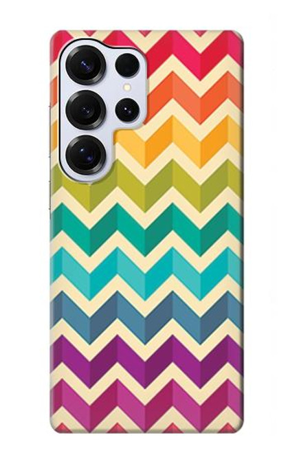 S2362 カラフルなシェブロンジグザグパターン Rainbow Colorful Shavron Zig Zag Pattern Samsung Galaxy S25 Ultra バックケース、フリップケース・カバー