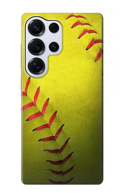 S3031 黄色のソフトボール Yellow Softball Ball Samsung Galaxy S25 Ultra バックケース、フリップケース・カバー