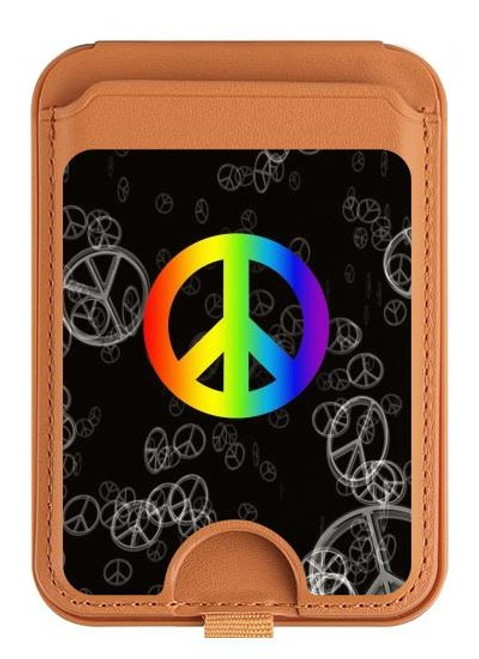 S2356 ピースサイン Peace Sign iPhone 16 15 14 13 Pro Max 用 MagSafe対応磁気カードホルダーウォレットスタンド
