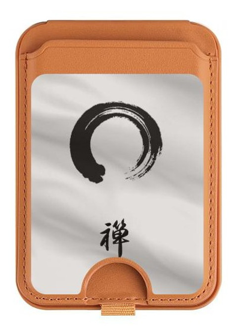 S2398 禅仏教のシンボル Zen Buddhism Symbol iPhone 16 15 14 13 Pro Max 用 MagSafe対応磁気カードホルダーウォレットスタンド