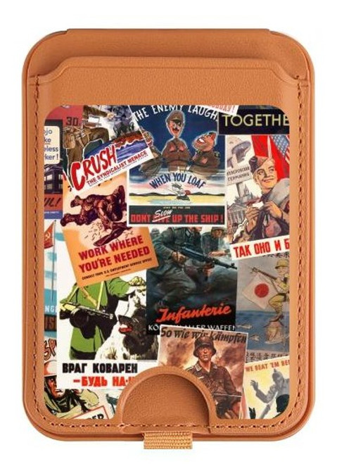 S3905 ビンテージ アーミー ポスター Vintage Army Poster iPhone 16 15 14 13 Pro Max 用 MagSafe対応磁気カードホルダーウォレットスタンド