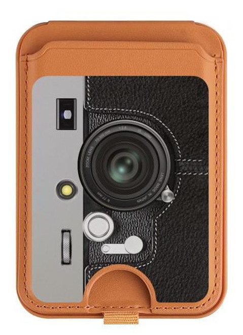 S3922 カメラレンズシャッターグラフィックプリント Camera Lense Shutter Graphic Print iPhone 16 15 14 13 Pro Max 用 MagSafe対応磁気カードホルダーウォレットスタンド