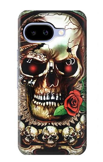 S0753 スカル 翼 バラ パンク Skull Wing Rose Punk Google Pixel 9a バックケース、フリップケース・カバー