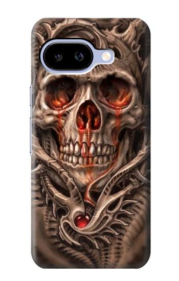 S1675 頭蓋骨の血のタトゥー Skull Blood Tattoo Google Pixel 9a バックケース、フリップケース・カバー