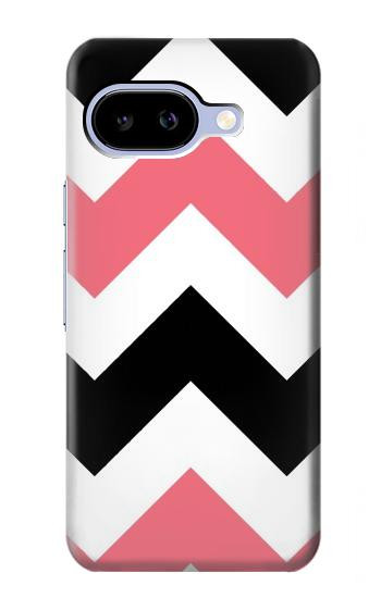 S1849 ピンクブラックシェブロンジグザグ Pink Black Chevron Zigzag Google Pixel 9a バックケース、フリップケース・カバー