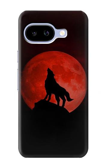 S2955 狼は赤月にハウリング Wolf Howling Red Moon Google Pixel 9a バックケース、フリップケース・カバー