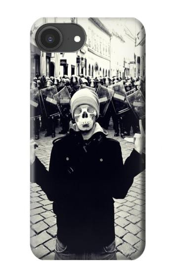 S1108 スクリームマスク 抗議者 Skull Mask Man Protester iPhone 16e, 17e バックケース、フリップケース・カバー