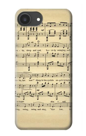 S2504 ヴィンテージ音楽シート Vintage Music Sheet iPhone 16e, 17e バックケース、フリップケース・カバー