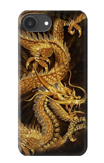 S2804 ゴールドドラゴンプリント Chinese Gold Dragon Printed iPhone 16e, 17e バックケース、フリップケース・カバー