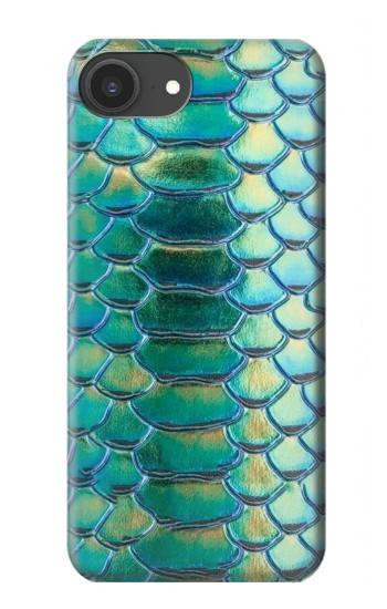 S3414 緑のヘビの鱗 グラフィックプリント Green Snake Scale Graphic Print iPhone 16e, 17e バックケース、フリップケース・カバー