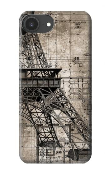 S3416 エッフェル塔の設計図 Eiffel Tower Blueprint iPhone 16e, 17e バックケース、フリップケース・カバー