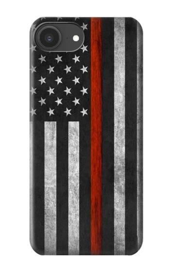 S3472 消防士細い赤線旗 Firefighter Thin Red Line Flag iPhone 16e, 17e バックケース、フリップケース・カバー