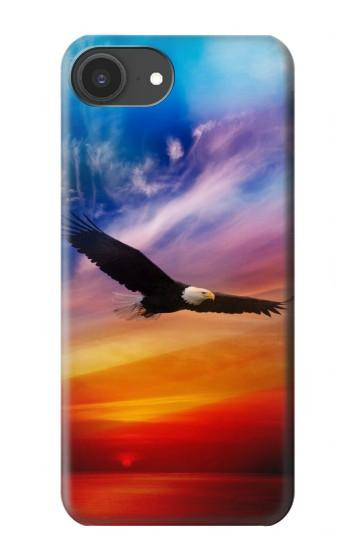 S3841 白頭ワシ カラフルな空 Bald Eagle Flying Colorful Sky iPhone 16e, 17e バックケース、フリップケース・カバー
