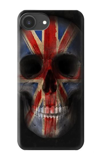 S3848 イギリスの旗の頭蓋骨 United Kingdom Flag Skull iPhone 16e, 17e バックケース、フリップケース・カバー