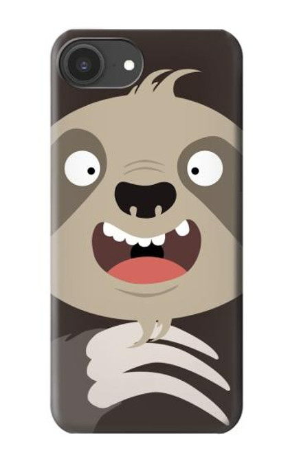 S3855 ナマケモノの顔の漫画 Sloth Face Cartoon iPhone 16e バックケース、フリップケース・カバー