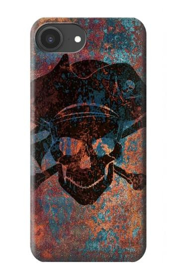 S3895 海賊スカルメタル Pirate Skull Metal iPhone 16e, 17e バックケース、フリップケース・カバー