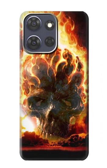 S0863 地獄火スカル Hell Fire Skull Motorola Moto G Power (2025,2026) バックケース、フリップケース・カバー