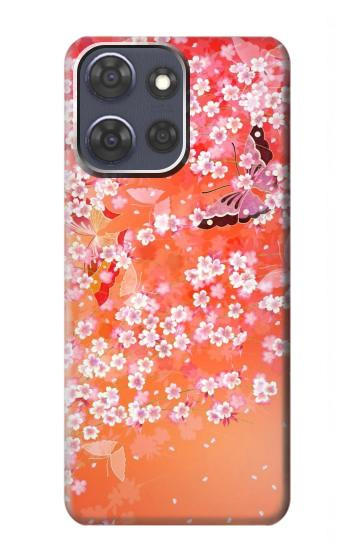 S2543 花柄の着物 Japanese Kimono Style Flower Pattern Motorola Moto G Power (2025,2026) バックケース、フリップケース・カバー