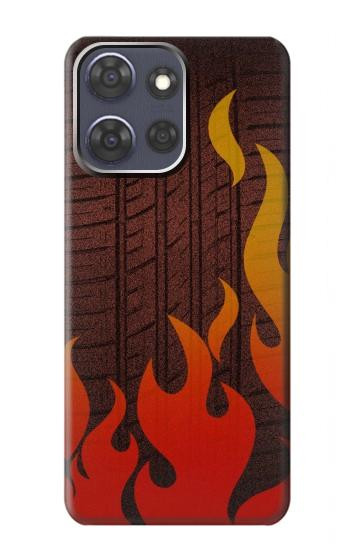 S2988 火災ラリー車のタイヤ Rally Car Tire Fire Motorola Moto G Power (2025,2026) バックケース、フリップケース・カバー