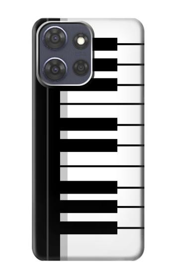 S3078 黒と白のピアノキーボード Black and White Piano Keyboard Motorola Moto G Power (2025,2026) バックケース、フリップケース・カバー